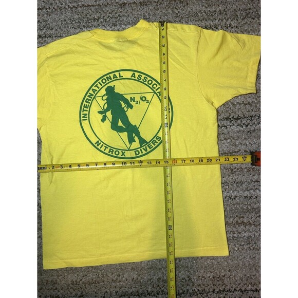 Vintage IAND Agency T Shirt Yellow Double Sided Single Stitched USA Made - Picture 6 of 6